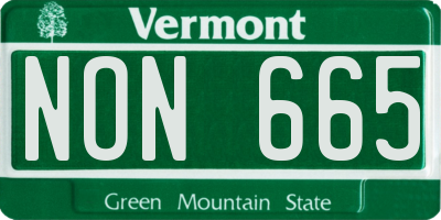 VT license plate NON665