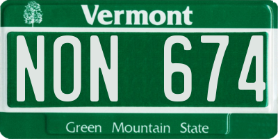 VT license plate NON674