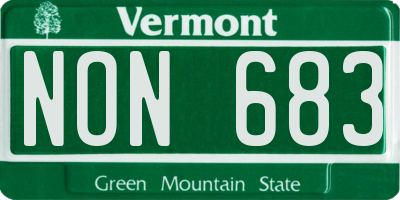 VT license plate NON683