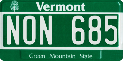 VT license plate NON685