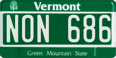VT license plate NON686