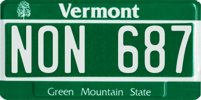 VT license plate NON687