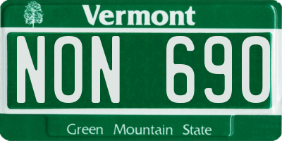 VT license plate NON690