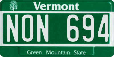 VT license plate NON694