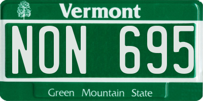 VT license plate NON695