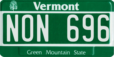 VT license plate NON696