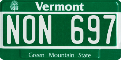 VT license plate NON697