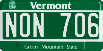 VT license plate NON706
