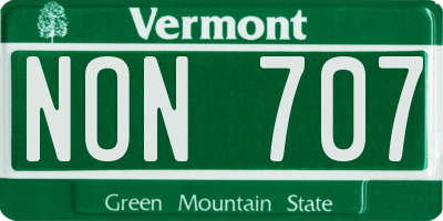 VT license plate NON707