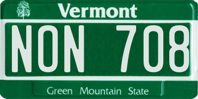 VT license plate NON708