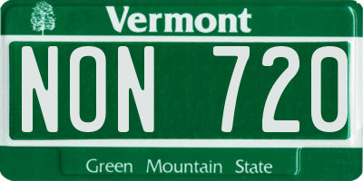 VT license plate NON720