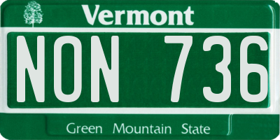 VT license plate NON736