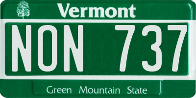 VT license plate NON737