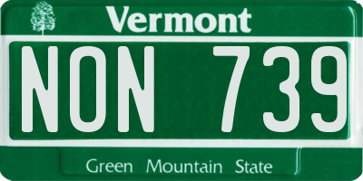 VT license plate NON739