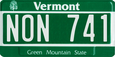VT license plate NON741