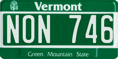 VT license plate NON746