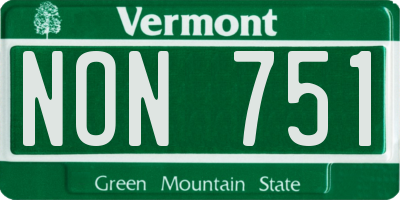 VT license plate NON751