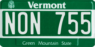 VT license plate NON755