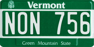 VT license plate NON756