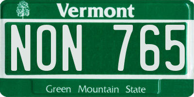 VT license plate NON765