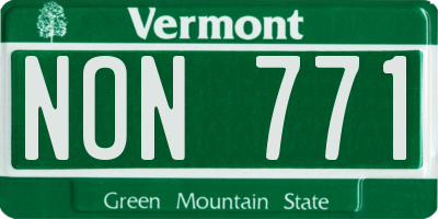 VT license plate NON771