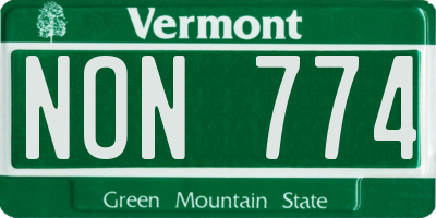 VT license plate NON774