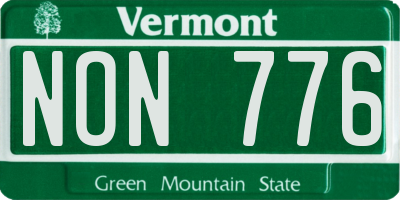 VT license plate NON776