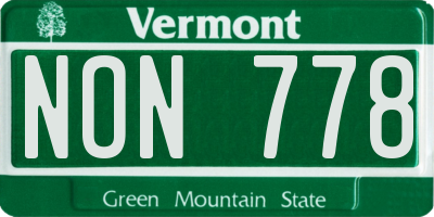 VT license plate NON778