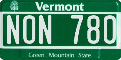 VT license plate NON780