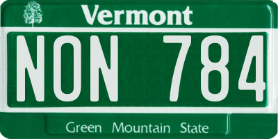 VT license plate NON784