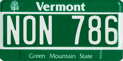 VT license plate NON786