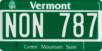 VT license plate NON787