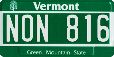 VT license plate NON816