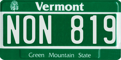 VT license plate NON819