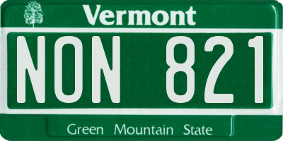 VT license plate NON821