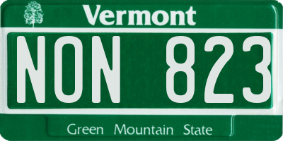 VT license plate NON823