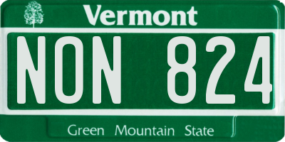 VT license plate NON824