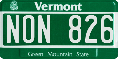 VT license plate NON826