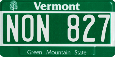 VT license plate NON827
