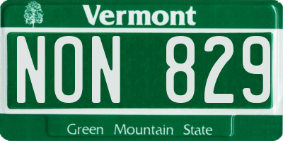 VT license plate NON829