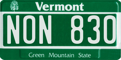 VT license plate NON830