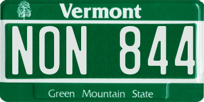 VT license plate NON844
