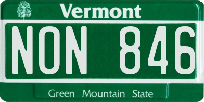 VT license plate NON846