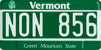 VT license plate NON856