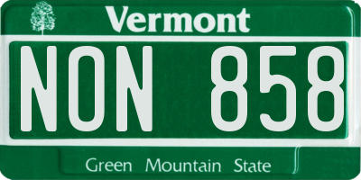 VT license plate NON858
