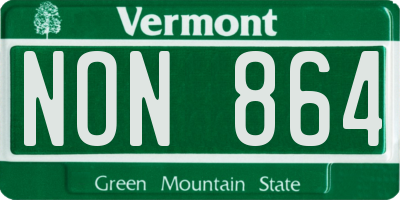 VT license plate NON864