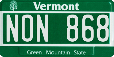 VT license plate NON868
