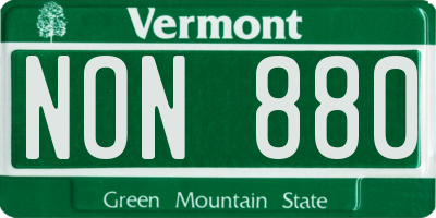 VT license plate NON880
