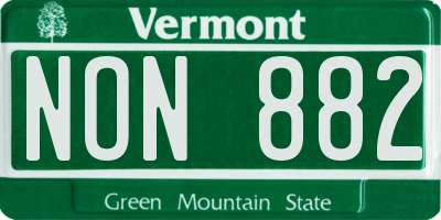 VT license plate NON882