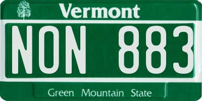 VT license plate NON883